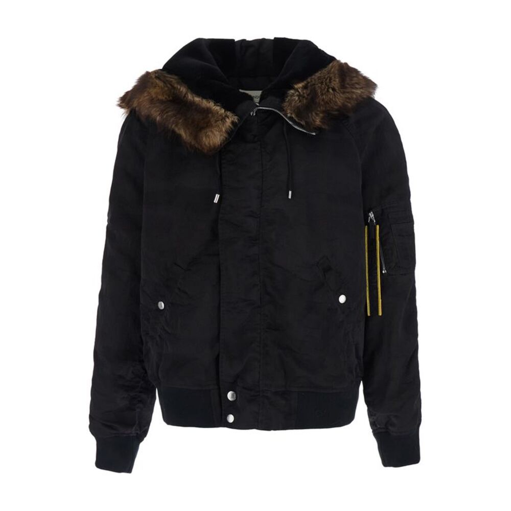 Fendi Men Look 58 Aviatore Bomber Con Montone Tessuto Camouflage In Jacquard
